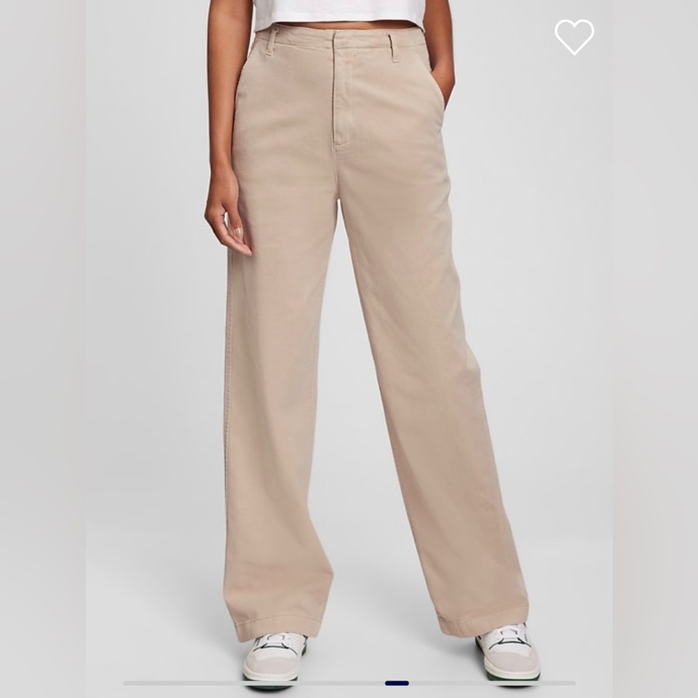 GAP Wide Leg Loose Khaki Size 8 NWT